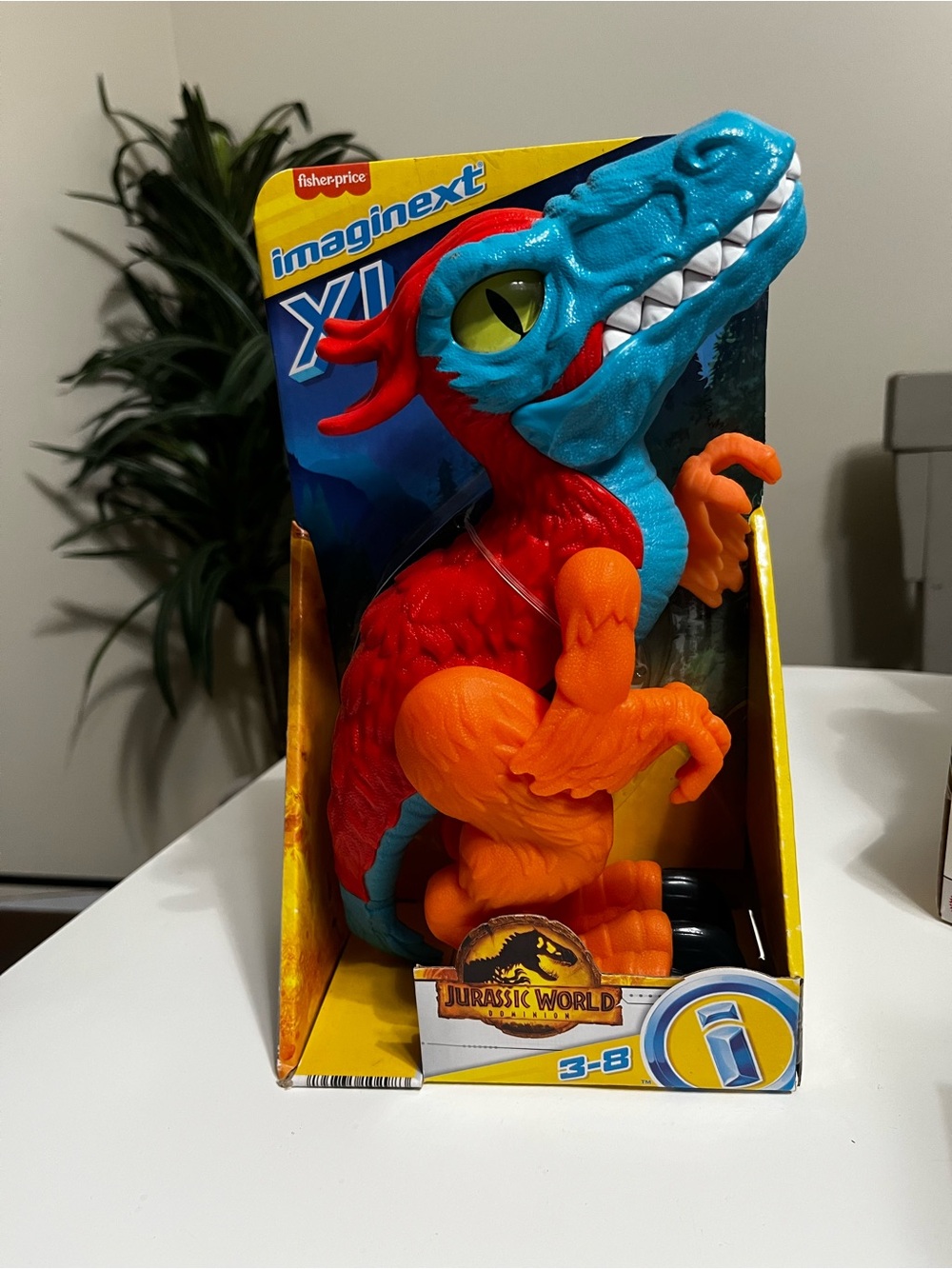 Fisher-Price Imaginext Jurassic World Bright Red, Blue & Orange Dino Figure
